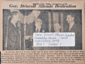 Govenor Driscol Attends Dedication - November 1949 - N20140002 - Driscoll, Alfread; Dedication  