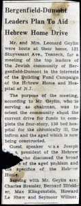 Bergenfield-Dumont Leaders plan to air Hebrew Home Drive - February 1961 - N20140035 - Bergenfield; Dumont Leaders; Campaign  