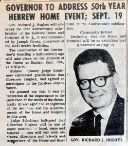 Governor Hughes to Speak at Celebration - August 1965 - N20140060 - Governor Hughes  