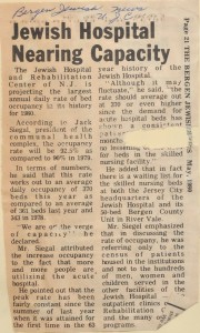 Jewish Hospital Nearing Capacity - May 1980 - N20140109 - Jewish Hospital; Capacity    