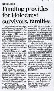 Funding for Holocaust Survivors - N20140137 - April 2006, Holocaust          
