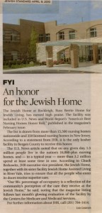 Jewish Home named in America's Best - N20140159 - April 2010, Jewish Home Family      