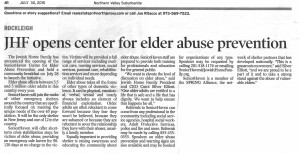 JHF opens center for elder abuse prevention - July 30, 2015 - N20160023 - Elder Abuse Shelter; 2015; Senior Haven   