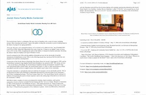 Jewish Home Family Marks Centennial - April 30, 2015 - N20160026 - Centennial; 2015; Jewish Home Family   