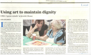 Using art to maintain dignity - Sept. 18, 2015 - N20160022 - Opening Minds Thru Art; O.M.A; Alzheimer's therapy 2015   